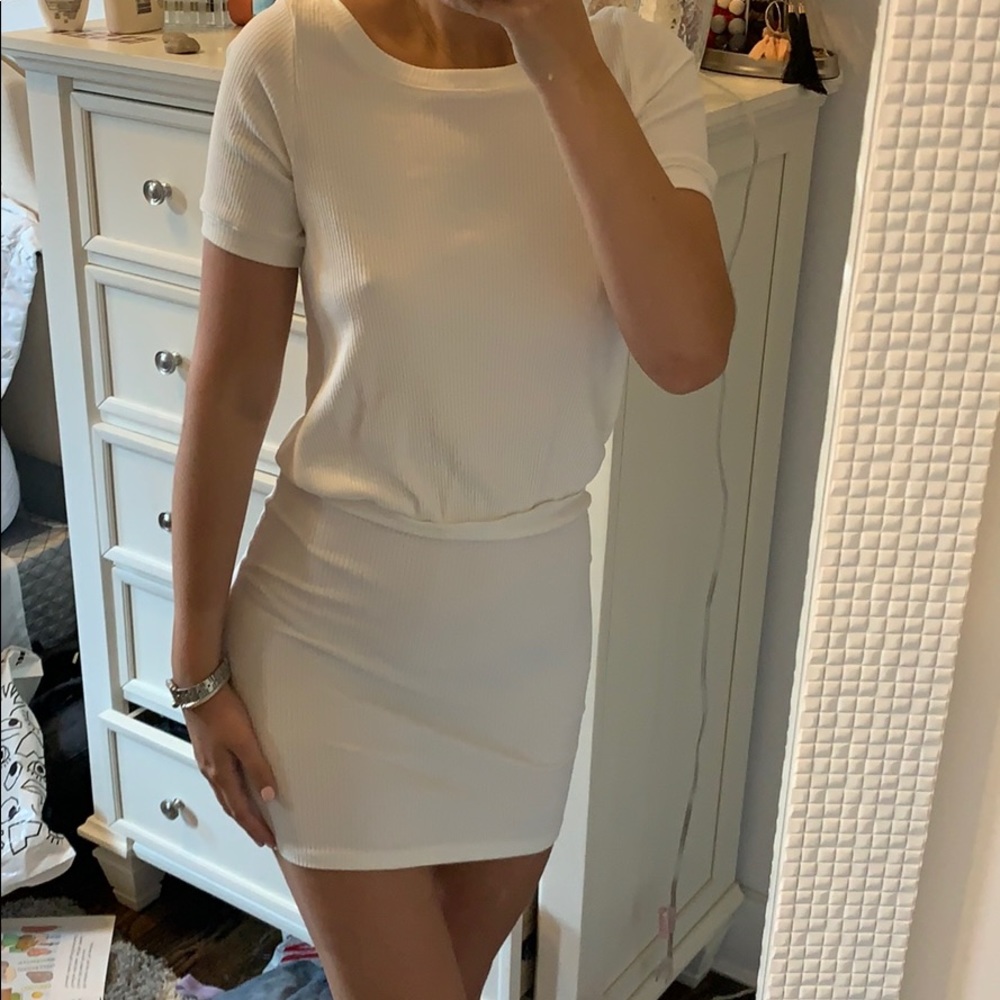 FP BRAND NEW white scrunch dress with an open bac